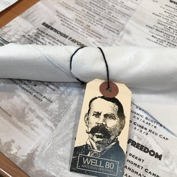 Well 80 Brewhouse - nice touch with the napkin decor (and the coasters have punch-out mustaches!) - Brewpubs Near Me - Olympia, Washington Well 80 Brewhouse - nice touch with the napkin decor (and the coasters have punch-out mustaches!) - Brewpubs Near Me - Olympia, Washington