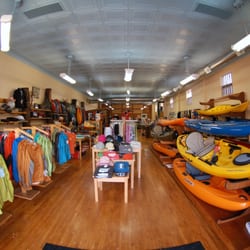 Roads Rivers and Trails - A quick shot of our outfitter's gear, kayaks, and apparel