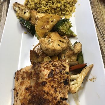 Sidewalk Chef Kitchen - Grilled salmon with veggies and kitcheree - Comfort Food Near Me - Fort Lauderdale, Florida Sidewalk Chef Kitchen - Grilled salmon with veggies and kitcheree - Comfort Food Near Me - Fort Lauderdale, Florida
