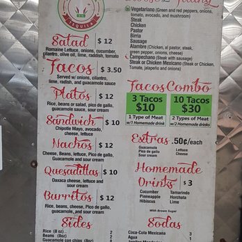 Tacos Sin Tequila - The menu - Food Trucks Near Me - Queens, New York Tacos Sin Tequila - The menu - Food Trucks Near Me - Queens, New York
