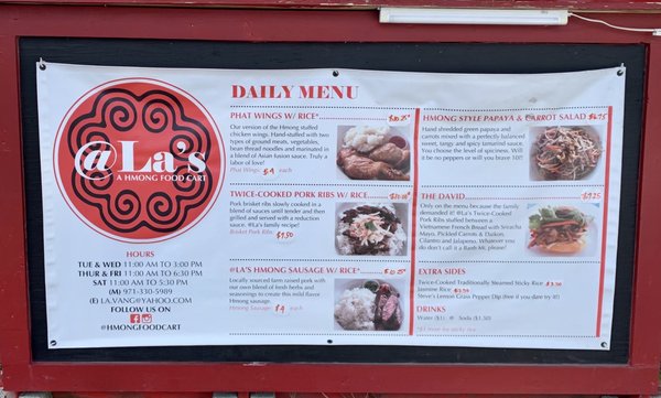 Menu photo 3 @La's, a Hmong Food Cart Aloha, OR