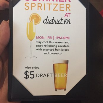 District M - Happy hour menu - Breakfast & Brunch Near Me - New York, New York