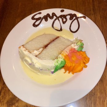 Opal - They added sauce and chocolate wording to cake we brought - Seafood Near Me - Santa Barbara, California Opal - They added sauce and chocolate wording to cake we brought - Seafood Near Me - Santa Barbara, California