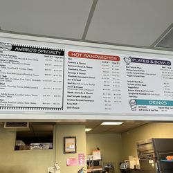 Ambro's Subs - Menu