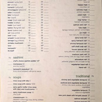 Nishino - Menu - Nov 3, 2025 - Sushi Bars Near Me - Seattle, Washington