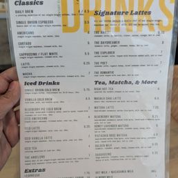 Drink menu