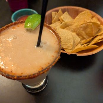 Tacos Tijuana Cantina - Guava margarita and chips - Mexican Near Me - Reno, Nevada