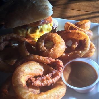 Checkered Flag Tavern - Fatty Patty melt with onion rings - Pubs Near Me - Indianapolis, Indiana Checkered Flag Tavern - Fatty Patty melt with onion rings - Pubs Near Me - Indianapolis, Indiana