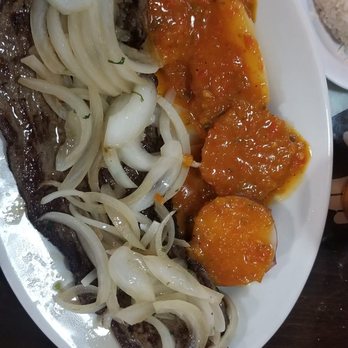 Los Arrieros - steak with potatoes and yuca - Colombian Near Me - Jackson Heights, New York Los Arrieros - steak with potatoes and yuca - Colombian Near Me - Jackson Heights, New York