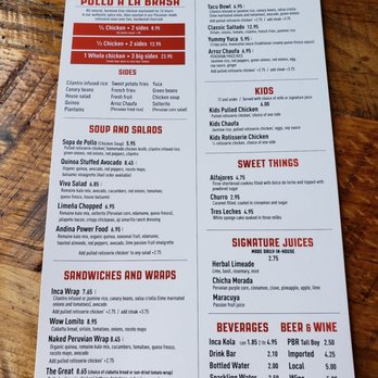 Viva Chicken - Menu - Peruvian Near Me - Concord, North Carolina