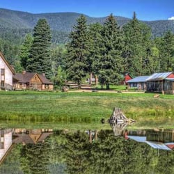 Yellow Pine Ranch - Lodge view from across the fishing pond