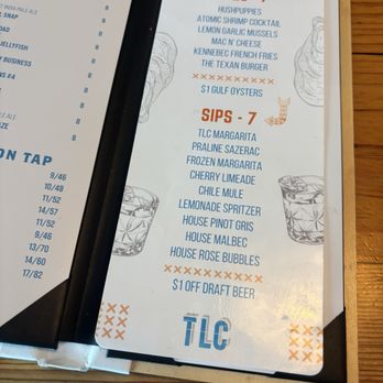 TLC Austin - Happy hour menu - American Near Me - Austin, Texas