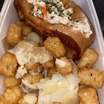 Brown Bag Seafood - Lobster Roll and tater Classic Tots - Seafood Near Me - Atlanta, Georgia Brown Bag Seafood - Lobster Roll and tater Classic Tots - Seafood Near Me - Atlanta, Georgia