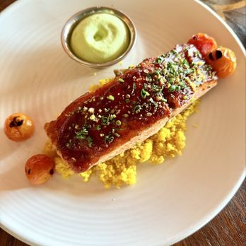 The Bungalow Kitchen - Tomato Ginger Glazed Salmon - New American Near Me - Tiburon, California