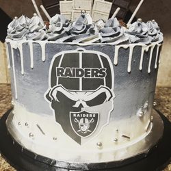Angie's Cakery - Custom Raiders Chocolate Drip Cake