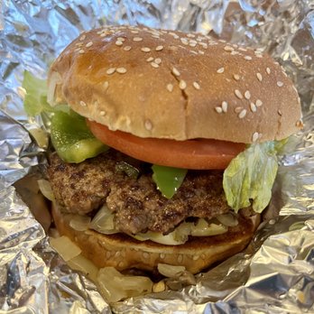 Five Guys - Hamburger with grilled peppers, onions, mushrooms and lettuce and tomato - Burgers Near Me - Knoxville, Tennessee
