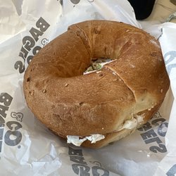 The Bagels & Co - Protein power bagel with scallion cream cheese