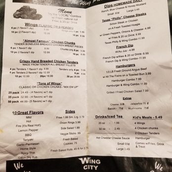 Wing City - Menu - Chicken Wings Near Me - Garland, Texas Wing City - Menu - Chicken Wings Near Me - Garland, Texas