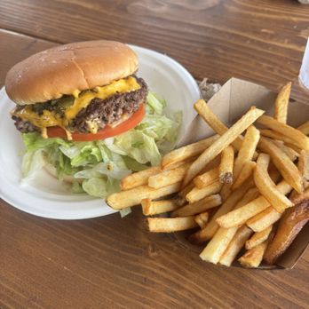 Buckhorn Tavern - Buckhorn Burger with side of fries - Burgers Near Me - San Antonio, New Mexico Buckhorn Tavern - Buckhorn Burger with side of fries - Burgers Near Me - San Antonio, New Mexico