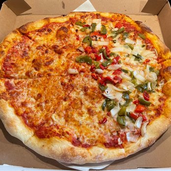 Garden Pizza - Large pie half cheese, half peppers and onions - Pizza Near Me - Fairview, New Jersey Garden Pizza - Large pie half cheese, half peppers and onions - Pizza Near Me - Fairview, New Jersey