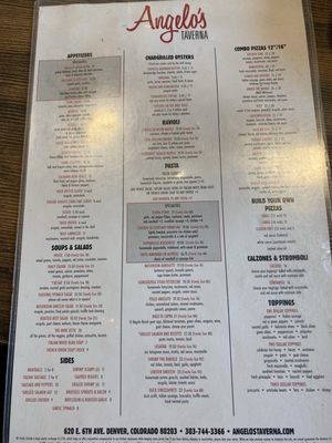 Menu photo 1 Angelo’s Taverna Denver, CO Menu photo 1 Angelo’s Taverna Denver, CO