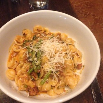 Sorella - Orecchiette with spicy pork sausage, broccoli rabe, arrabbiata and Calabrian chile - Pizza Near Me - Hartford, Connecticut Sorella - Orecchiette with spicy pork sausage, broccoli rabe, arrabbiata and Calabrian chile - Pizza Near Me - Hartford, Connecticut