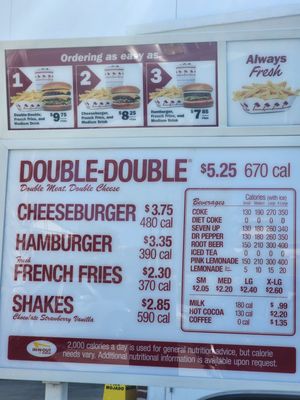 Menu photo 4 In-N-Out Burger Whittier, CA Menu photo 4 In-N-Out Burger Whittier, CA