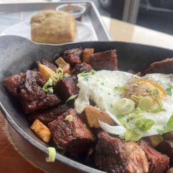 Bolyard's Meat and Provisions - My usual!  Burnt ends breakfast and a biscuit with seasonal jam - Butcher Near Me - Maplewood, Missouri