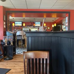 Swanton Street Diner - Inside, bar area with open kitchen view.