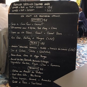 Café de Mars - Menu on a chalkboard (not sure how frequent it changes) - French Near Me - Paris, 75 Café de Mars - Menu on a chalkboard (not sure how frequent it changes) - French Near Me - Paris, 75