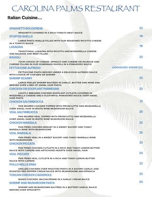 Menu photo 2 The Carolina Palms Summerton, SC Menu photo 2 The Carolina Palms Summerton, SC