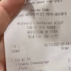McDonald's - Receipt price