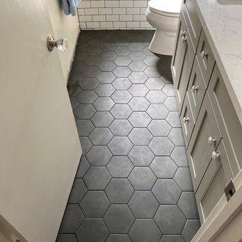 Pacific Tile - Subway tiles on the tub, clean grout lines, and overall great craftsmanship. - Flooring Near Me