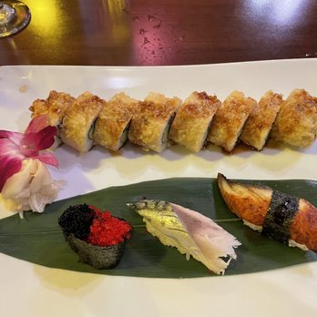Asahi Sushi - Fried avocado-crab roll tastes a bit like bibimbap nuggets. The flying fish roe kept flying out of the sushi wrapper. Good times. - Sushi Bars Near Me - Clinton Township, Michigan