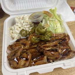 Chicken plate with double Mac and jalapeños Chicken plate with double Mac and jalapeños