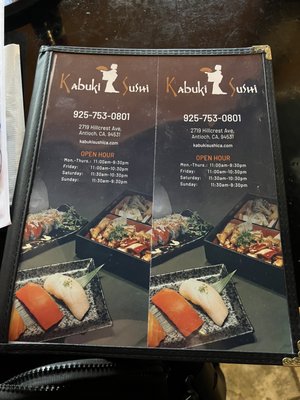Menu photo 2 Kabuki Sushi Antioch, CA