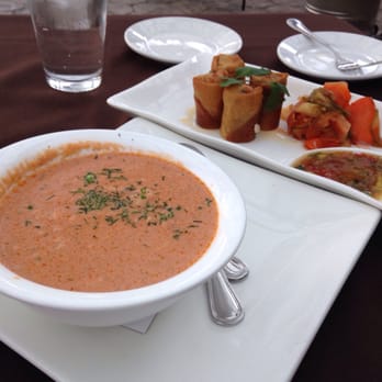 Robins Restaurant - Salmon bisque and egg rolls ($6/$8). - New American Near Me - Cambria, California Robins Restaurant - Salmon bisque and egg rolls ($6/$8). - New American Near Me - Cambria, California