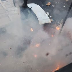 Dollar Tree - Garbage fire outside store. These people are slobs and not good neighbors.