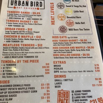 Urban Bird Hot Chicken - Menu - Chicken Shop Near Me - Houston, Texas
