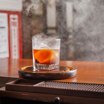 C&S Cigar Lounge - Smoked Old Fashioned cocktail - Cigar Bars Near Me - Bastrop, Texas