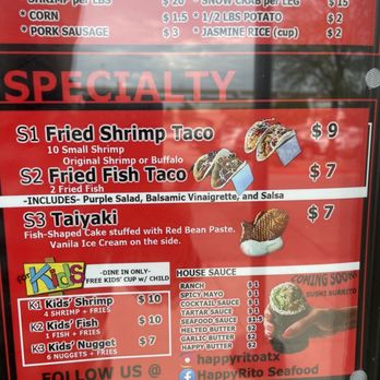 HappyRito Seafood - Kids Menu and specialty - Cajun/Creole Near Me - Cedar Park, Texas HappyRito Seafood - Kids Menu and specialty - Cajun/Creole Near Me - Cedar Park, Texas