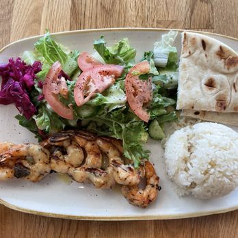 Hummus Mediterranean Kitchen - Grilled prawns house plate - Mediterranean Near Me - San Mateo, California