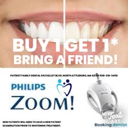 Patriot Family Dental - Whitening Promo - please check with front office for more details and to schedule your new smile now! 508-316-3458