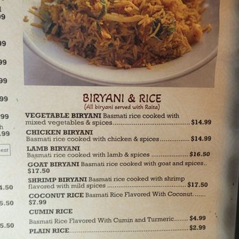 Sunset Indian Cuisine - Hm, the menu in the restaurant only lists two biryani options. - Himalayan/Nepalese Near Me - San Francisco, California Sunset Indian Cuisine - Hm, the menu in the restaurant only lists two biryani options. - Himalayan/Nepalese Near Me - San Francisco, California