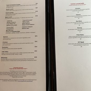 Chef Soon Contemporary Sushi - Menu for lunch - Sushi Bars Near Me - Woodridge, Illinois