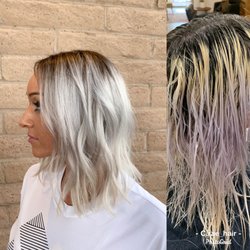 The Hairsmith Company - Before and after. Platinum blonde with rootshade
