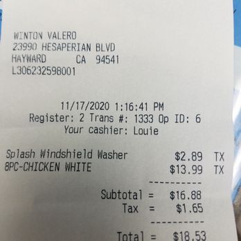 Excel Gas & Mart - Receipt for over charge and wrong order request - Gas Stations Near Me - Hayward, California