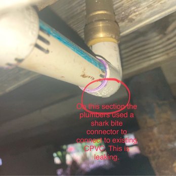 Aggressive Plumbing - Here is another connector that they used that is leaking. - Plumbing Near Me - Pensacola, Florida