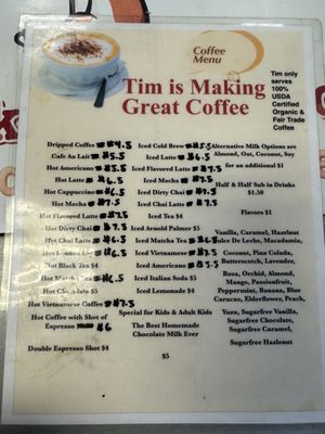 Menu photo 6 Tim Is Making Great Coffee San Juan Capistrano, CA Menu photo 6 Tim Is Making Great Coffee San Juan Capistrano, CA
