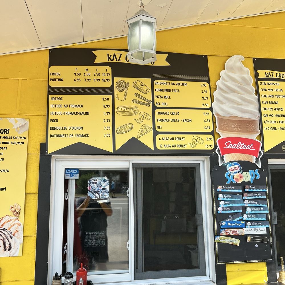 Kaz Casse-Croûte - 8/25 - Menu - Fast Food Near Me - Kazabazua, Quebec